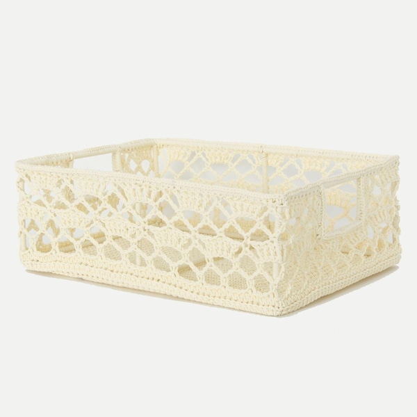 Heritage Lace Mode Crochet BasketCream 12 x 9 x 5 in. MC-1120CR - main